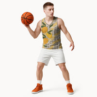 Maku'e Hawaiian Mango Palaka Basketball Jersey Aloha Hibiscus Pikake Lei