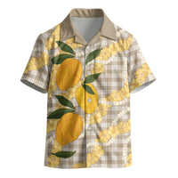 Maku'e Hawaiian Mango Palaka Kid Hawaiian Shirt Aloha Hibiscus Pikake Lei