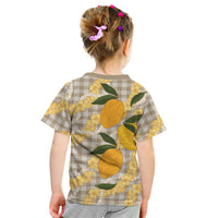 Maku'e Hawaiian Mango Palaka Kid T Shirt Aloha Hibiscus Pikake Lei