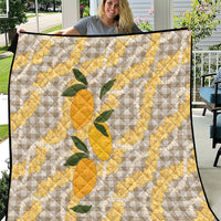 Maku'e Hawaiian Mango Palaka Quilt Aloha Hibiscus Pikake Lei