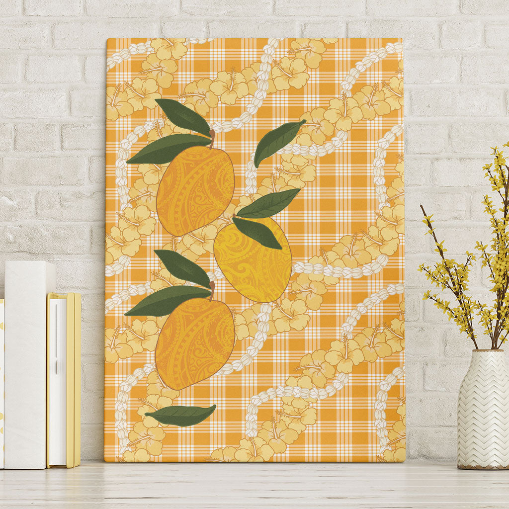 Alani Hawaiian Mango Palaka Canvas Wall Art Aloha Hibiscus Pikake Lei
