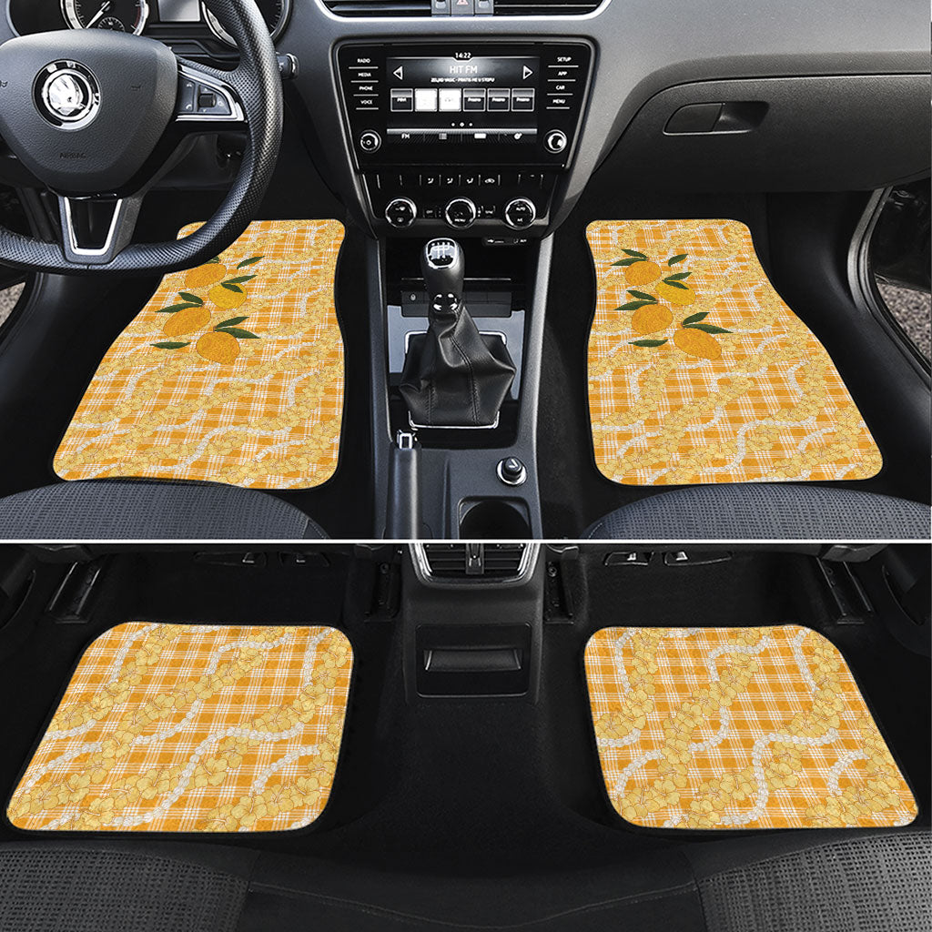 Alani Hawaiian Mango Palaka Car Mats Aloha Hibiscus Pikake Lei