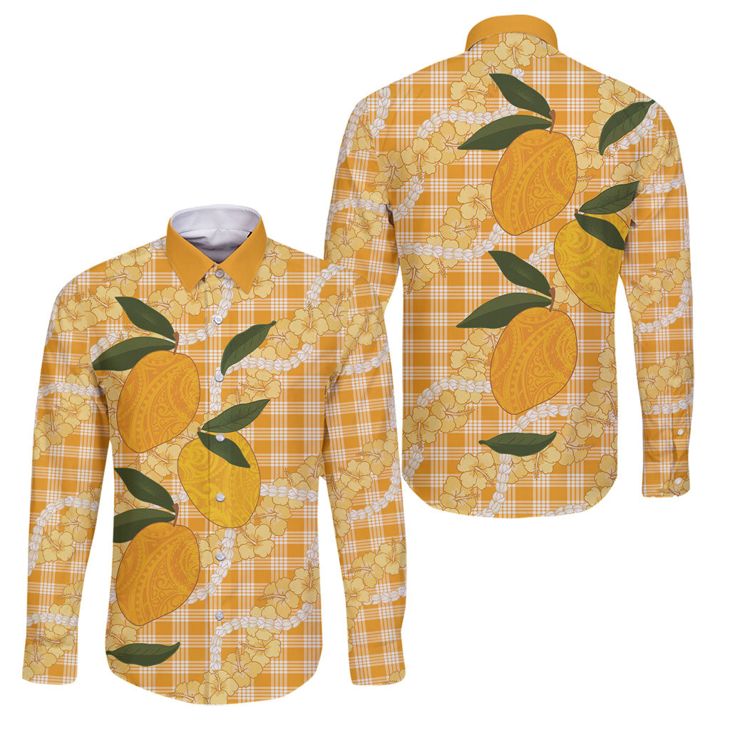 Alani Hawaiian Mango Palaka Family Matching Off Shoulder Short Dress and Hawaiian Shirt Aloha Hibiscus Pikake Lei