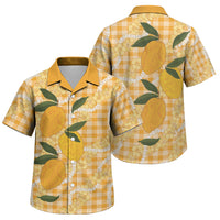 Alani Hawaiian Mango Palaka Family Matching Off Shoulder Short Dress and Hawaiian Shirt Aloha Hibiscus Pikake Lei