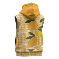 Alani Hawaiian Mango Palaka Sleeveless Zip Hoodie Aloha Hibiscus Pikake Lei
