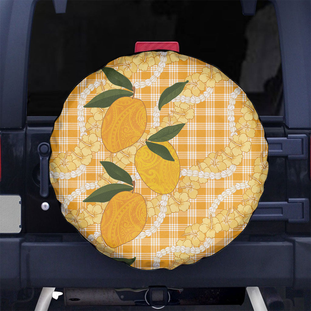 Alani Hawaiian Mango Palaka Spare Tire Cover Aloha Hibiscus Pikake Lei
