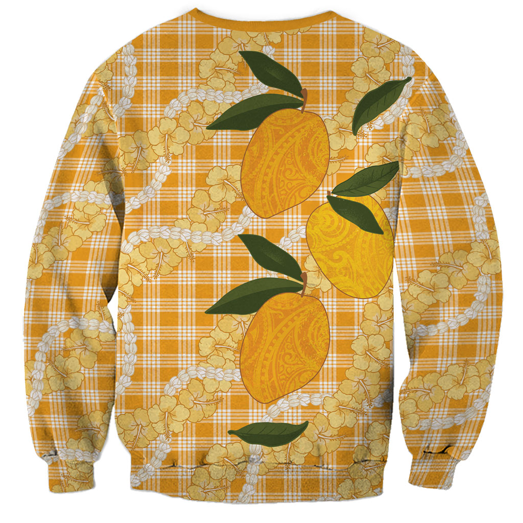 Alani Hawaiian Mango Palaka Sweatshirt Aloha Hibiscus Pikake Lei