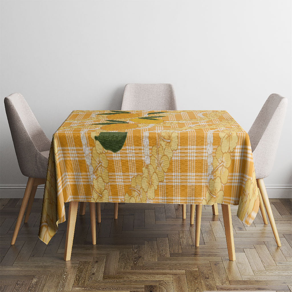 Alani Hawaiian Mango Palaka Tablecloth Aloha Hibiscus Pikake Lei
