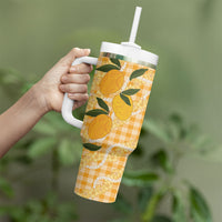 Alani Hawaiian Mango Palaka Tumbler With Handle Aloha Hibiscus Pikake Lei