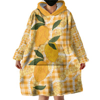 Alani Hawaiian Mango Palaka Wearable Blanket Hoodie Aloha Hibiscus Pikake Lei