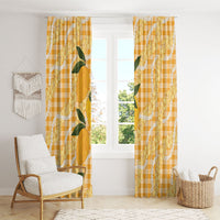 Alani Hawaiian Mango Palaka Window Curtain Aloha Hibiscus Pikake Lei