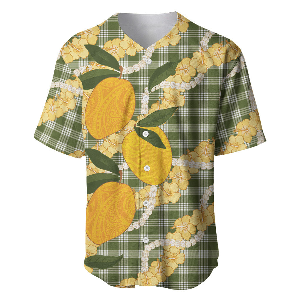 Uliuli Ahiahia Hawaiian Mango Palaka Baseball Jersey Aloha Hibiscus Pikake Lei LT9 Sage Green - Polynesian Pride