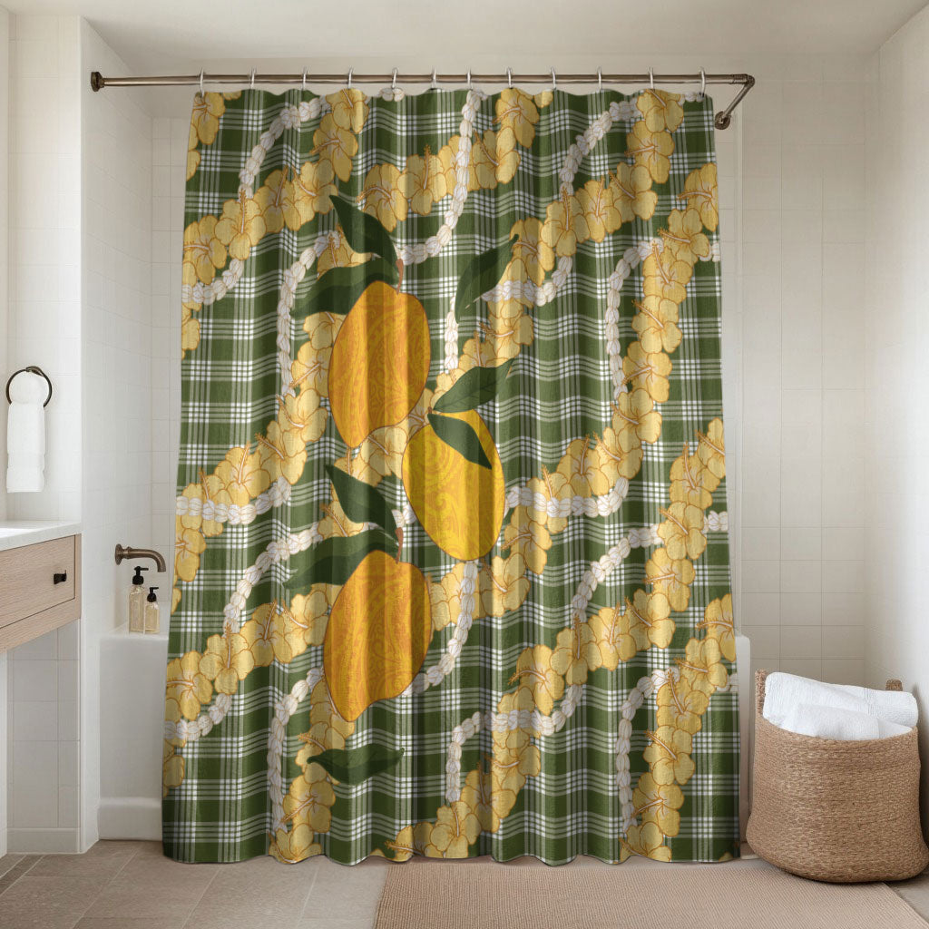 Uliuli Ahiahia Hawaiian Mango Palaka Bathroom Set Aloha Hibiscus Pikake Lei