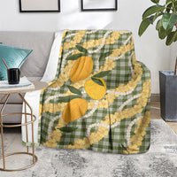 Uliuli Ahiahia Hawaiian Mango Palaka Blanket Aloha Hibiscus Pikake Lei