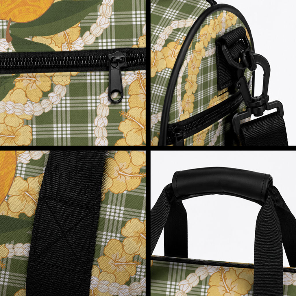 Uliuli Ahiahia Hawaiian Mango Palaka Duffle Bag Aloha Hibiscus Pikake Lei LT9 - Polynesian Pride