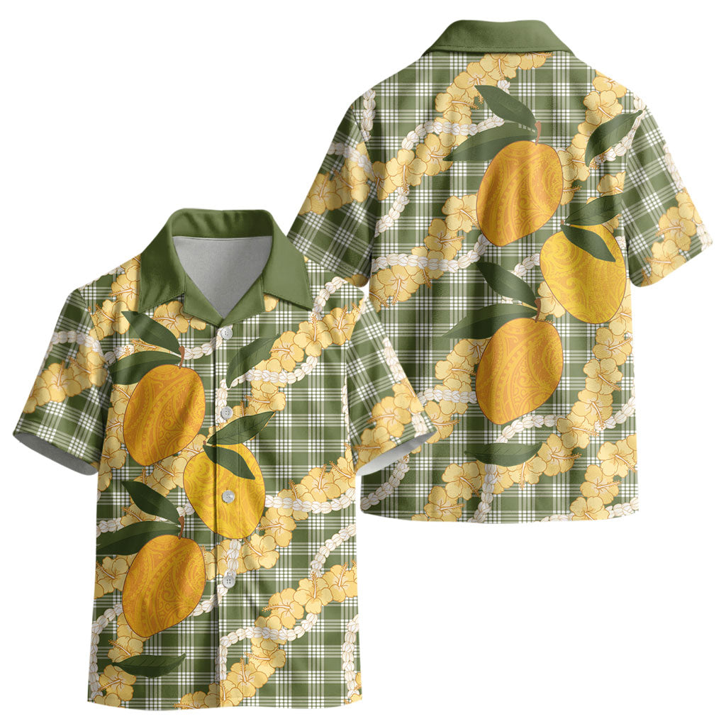 Uliuli Ahiahia Hawaiian Mango Palaka Kid Hawaiian Shirt Aloha Hibiscus Pikake Lei