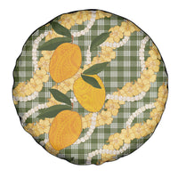 Uliuli Ahiahia Hawaiian Mango Palaka Spare Tire Cover Aloha Hibiscus Pikake Lei