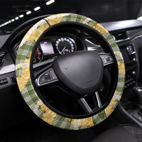 Uliuli Ahiahia Hawaiian Mango Palaka Steering Wheel Cover Aloha Hibiscus Pikake Lei