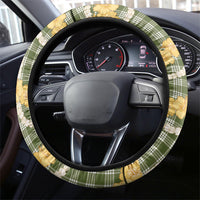 Uliuli Ahiahia Hawaiian Mango Palaka Steering Wheel Cover Aloha Hibiscus Pikake Lei