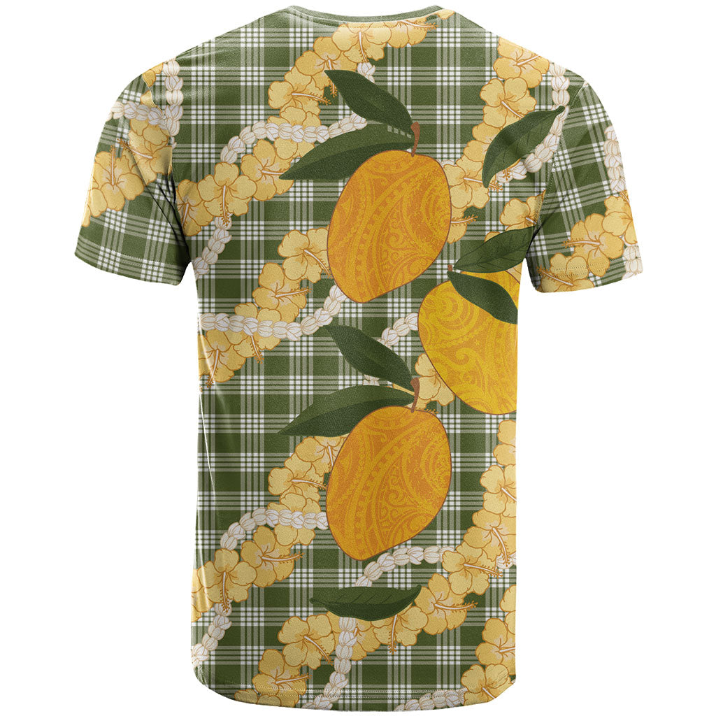 Uliuli Ahiahia Hawaiian Mango Palaka T Shirt Aloha Hibiscus Pikake Lei