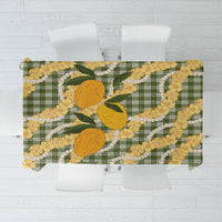 Uliuli Ahiahia Hawaiian Mango Palaka Tablecloth Aloha Hibiscus Pikake Lei