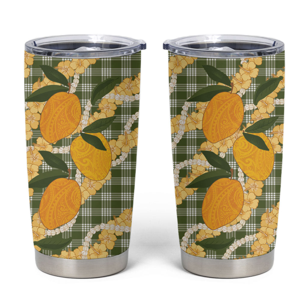 Uliuli Ahiahia Hawaiian Mango Palaka Tumbler Cup Aloha Hibiscus Pikake Lei