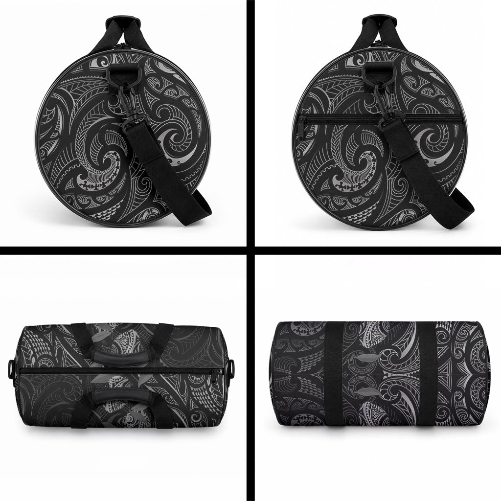 Hawaiian Mango Tribal Tattoo Duffle Bag Black White Pacific Traditional Pattern LT9 - Polynesian Pride