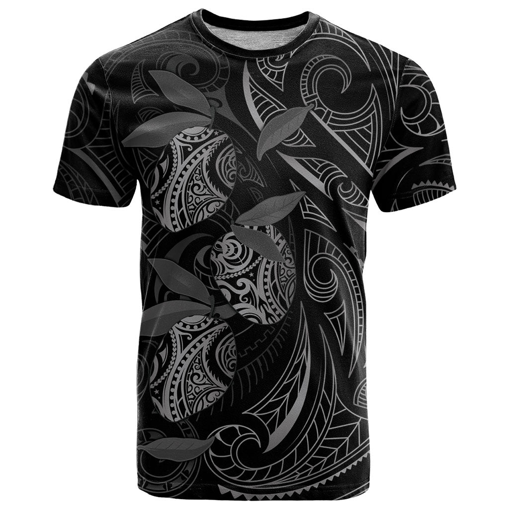 Hawaiian Mango Tribal Tattoo T Shirt Black White Pacific Traditional Pattern
