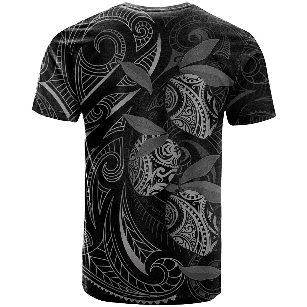 Hawaiian Mango Tribal Tattoo T Shirt Black White Pacific Traditional Pattern