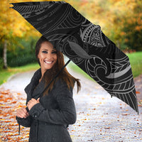 Hawaiian Mango Tribal Tattoo Umbrella Black White Pacific Traditional Pattern