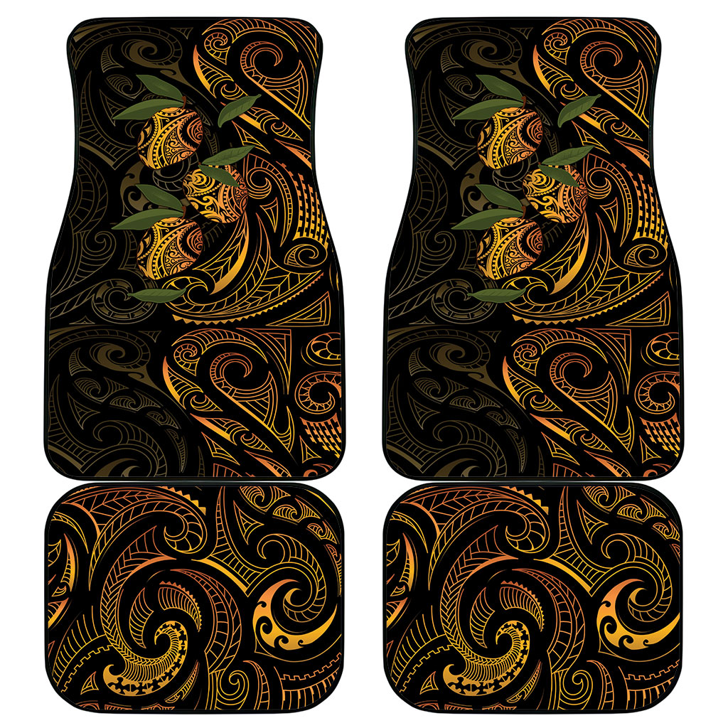 Hawaiian Mango Tribal Tattoo Car Mats Gold Pacific Traditional Pattern