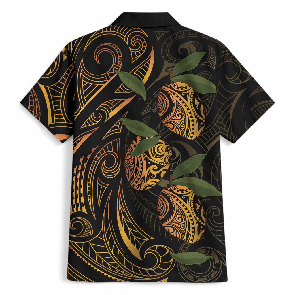 Hawaiian Mango Tribal Tattoo Hawaiian Shirt Gold Pacific Traditional Pattern