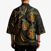 Hawaiian Mango Tribal Tattoo Kimono Gold Pacific Traditional Pattern