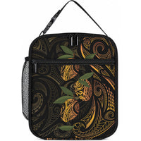 Hawaiian Mango Tribal Tattoo Lunch Bag Gold Pacific Traditional Pattern LT9 10.2 × 8.3 × 4.3 inch Gold - Polynesian Pride