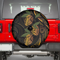 Hawaiian Mango Tribal Tattoo Spare Tire Cover Gold Pacific Traditional Pattern