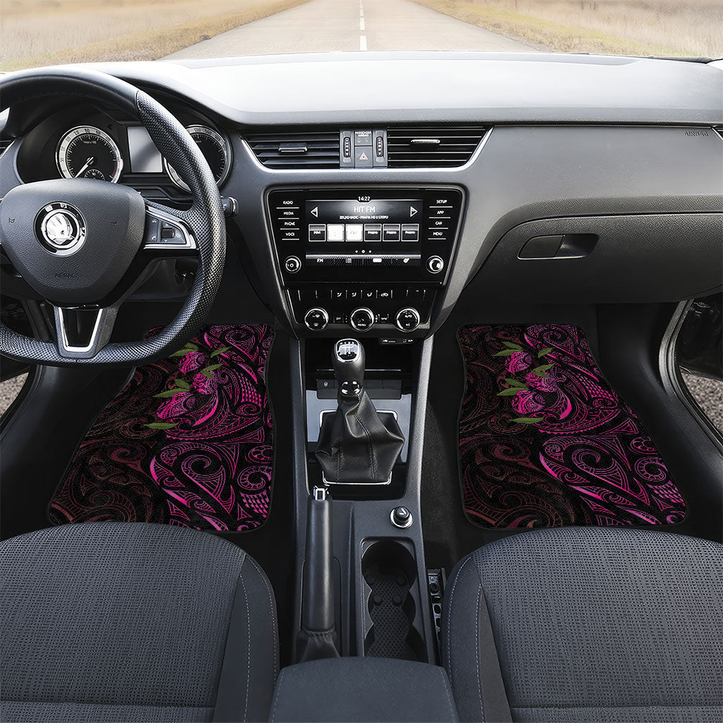 Hawaiian Mango Tribal Tattoo Car Mats Pink Pacific Traditional Pattern