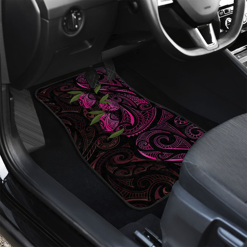 Hawaiian Mango Tribal Tattoo Car Mats Pink Pacific Traditional Pattern