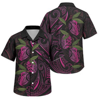 Hawaiian Mango Tribal Tattoo Family Matching Mermaid Dress and Hawaiian Shirt Pink Pacific Traditional Pattern