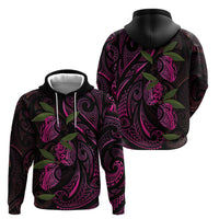 Hawaiian Mango Tribal Tattoo Hoodie Pink Pacific Traditional Pattern