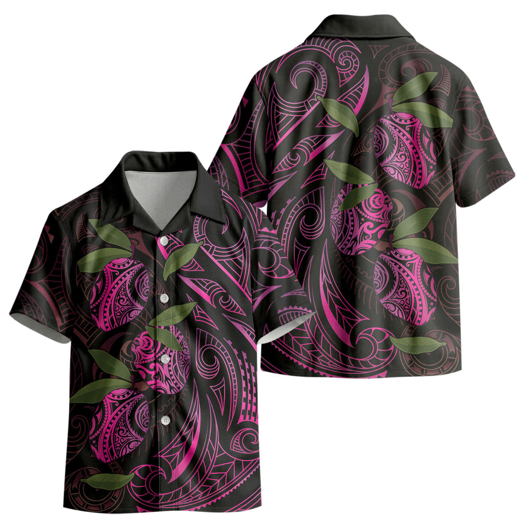 Hawaiian Mango Tribal Tattoo Kid Hawaiian Shirt Pink Pacific Traditional Pattern