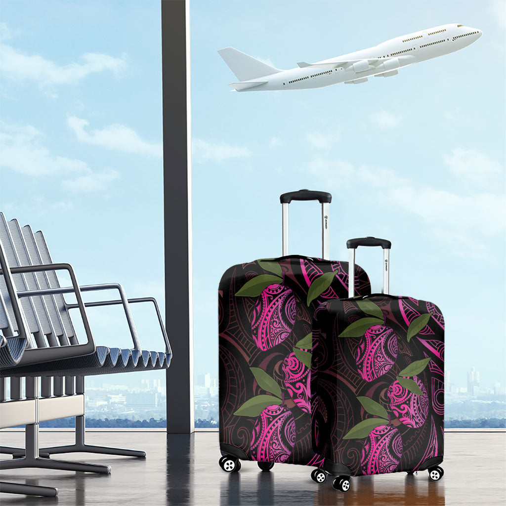Hawaiian Mango Tribal Tattoo Luggage Cover Pink Pacific Traditional Pattern