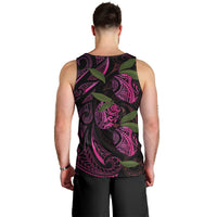 Hawaiian Mango Tribal Tattoo Men Tank Top Pink Pacific Traditional Pattern