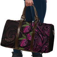 Hawaiian Mango Tribal Tattoo Travel Bag Pink Pacific Traditional Pattern