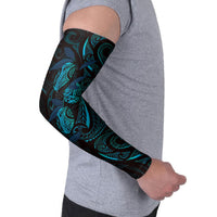 Hawaiian Mango Tribal Tattoo Arm Sleeves Teal Pacific Traditional Pattern