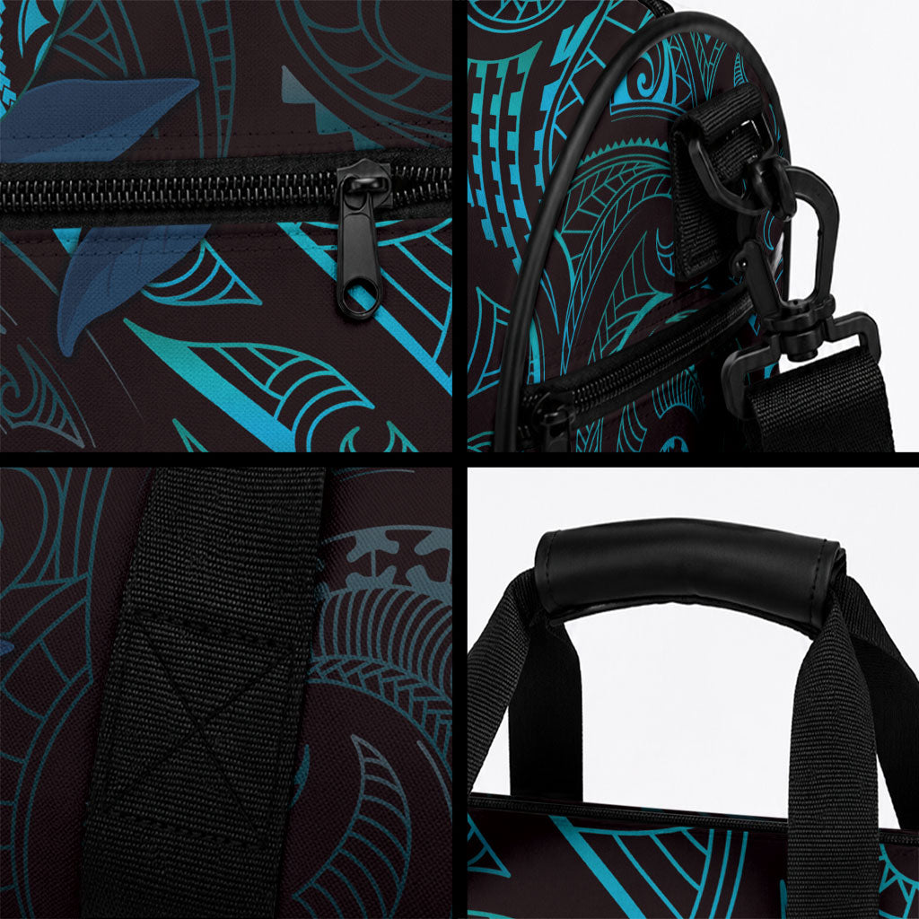 Hawaiian Mango Tribal Tattoo Duffle Bag Teal Pacific Traditional Pattern LT9 - Polynesian Pride