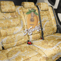 Hawaiian Mango Ukulele Back Car Seat Cover Retro Yellow Hibiscus Pikake Lei