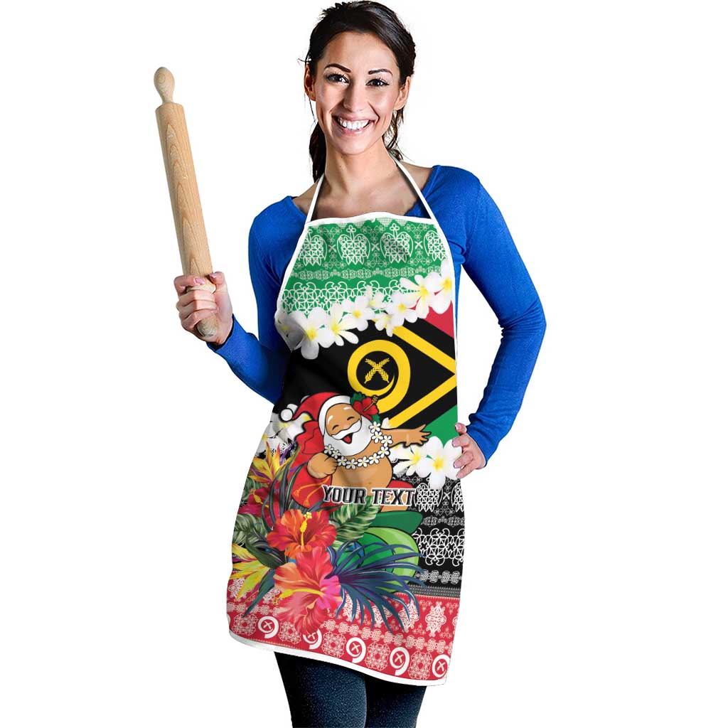 Personalised Vanuatu Joyeux Noel Apron Proud To Be a Ni-Van Sand Drawing Art - Polynesian Pride