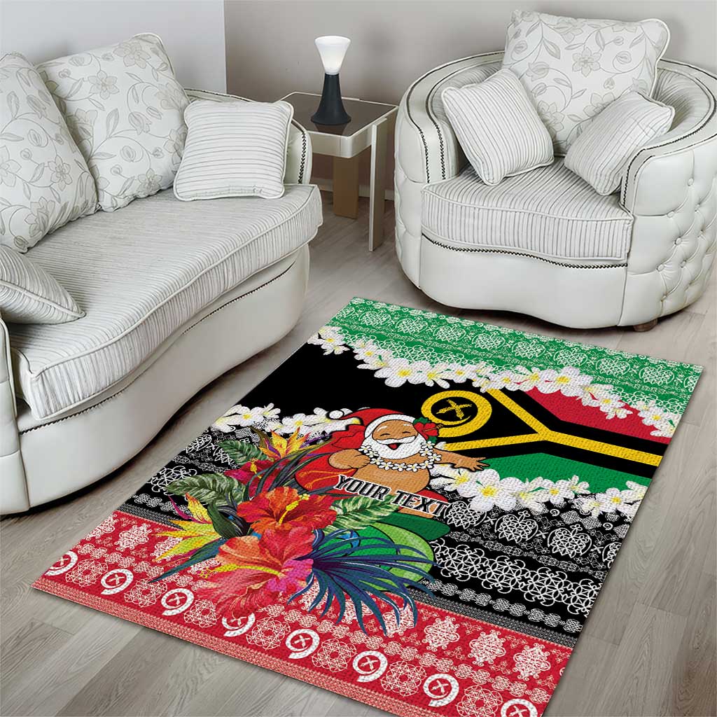 Personalised Vanuatu Joyeux Noel Area Rug Proud To Be a Ni-Van Sand Drawing Art - Polynesian Pride