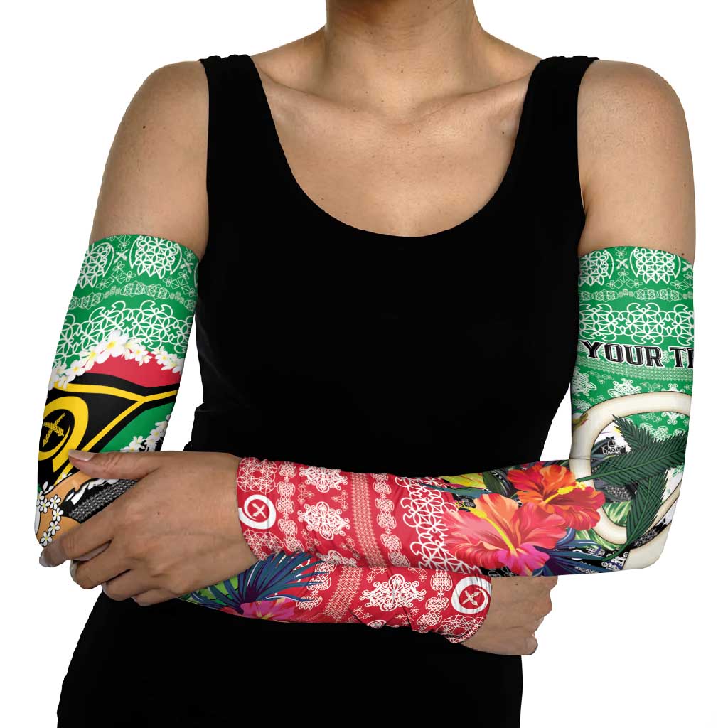 Personalised Vanuatu Joyeux Noel Arm Sleeves Proud To Be a Ni-Van Sand Drawing Art - Polynesian Pride