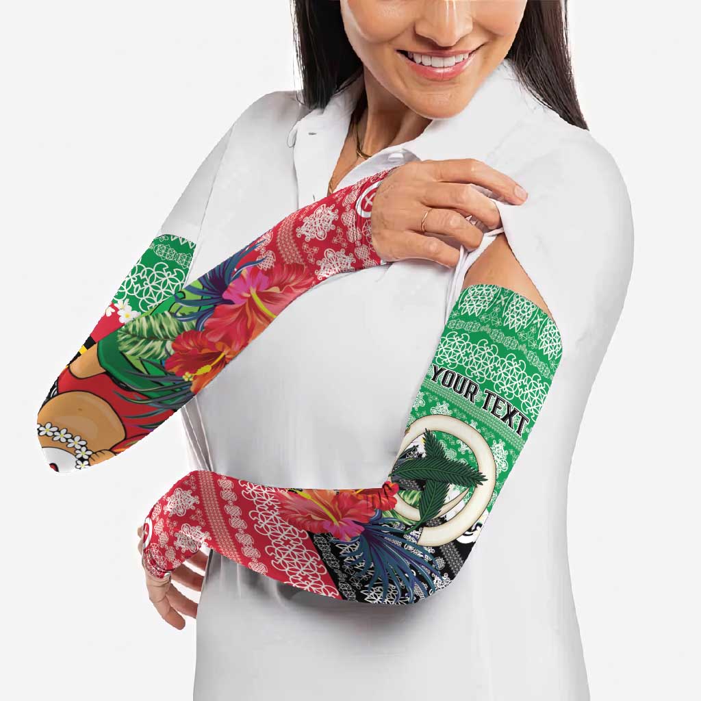Personalised Vanuatu Joyeux Noel Arm Sleeves Proud To Be a Ni-Van Sand Drawing Art - Polynesian Pride